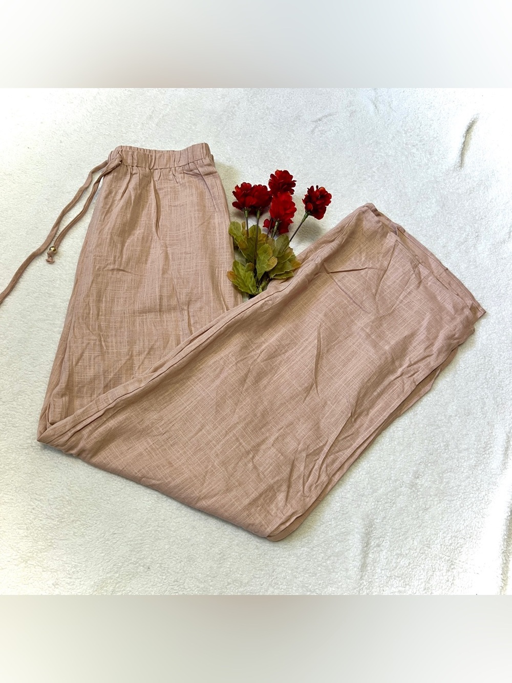 Lulu's NWT Seaside Linen Blend Wide Leg Pants - Medium (27")
